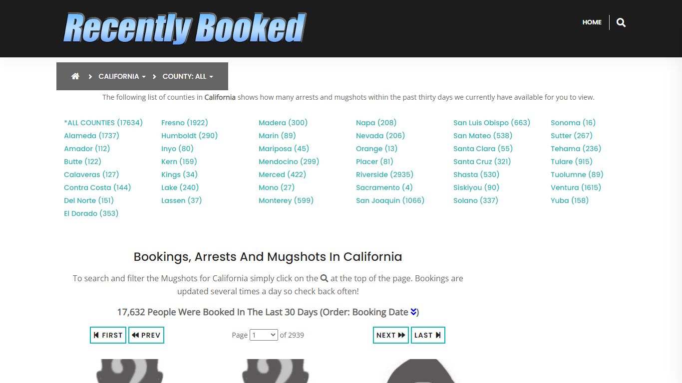 Bookings, Arrests and Mugshots in Santa Clara County, California